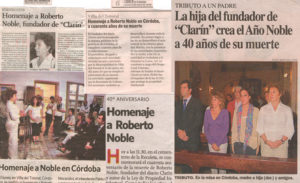Homenaje a Roberto Noble en Villa El Totoral - Diarios